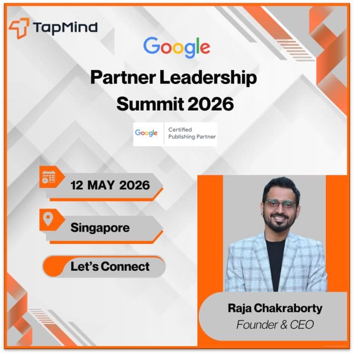 Google Partner Leadership Summit 2026 event poster featuring TapMind