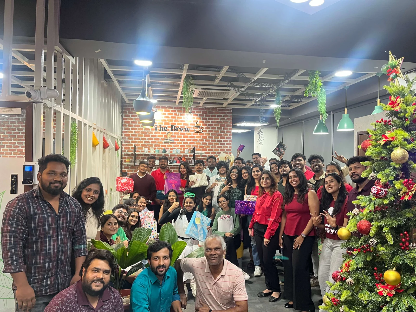 Team celebrating Christmas in the office